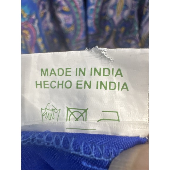 Shabby Apple Women's Blue Silk XS  Short Sleeve Paisley Pullover Dress - Picture 4 of 7